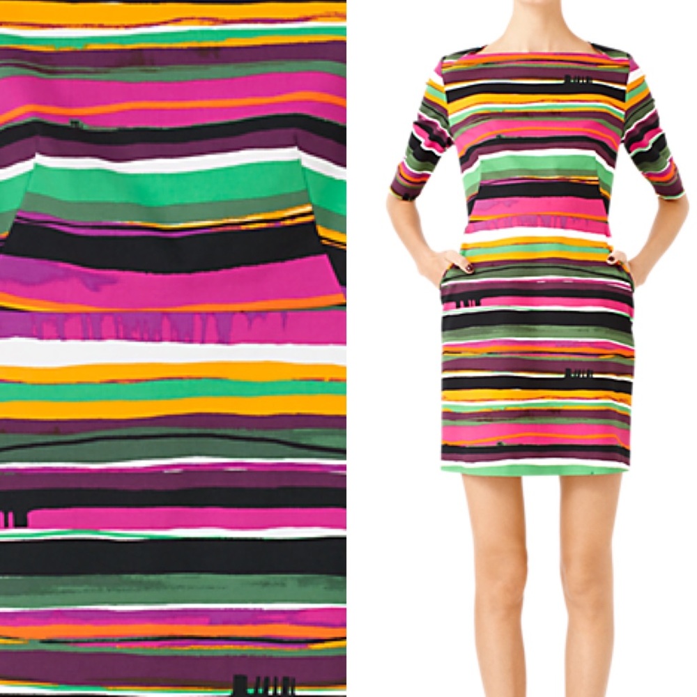 Kate Spade Slash Pocket Shift in Sunset Stripe